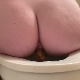 A girl takes a shit while sitting on a toilet backwards with visible poop action from the perspective. She shows us her finished product in the toilet and bends over to show off her ass. Presented in 720P HD. About 4 minutes.